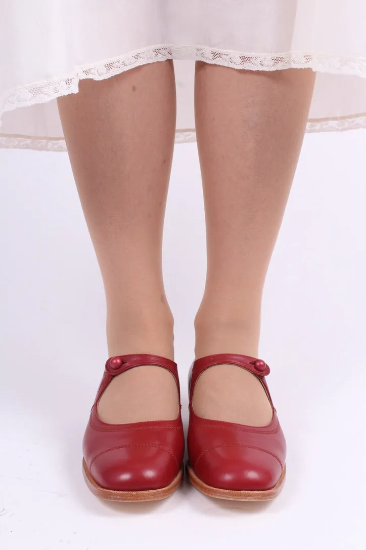 1920s Mary Jane everyday shoe - Red - Ruby
