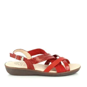 24 Hrs 22870 Red Multi-Strap Sandals