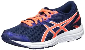 ASICS Gel-Zaraca 5 GS Girls Running Shoes, Blue/Flash Coral/White, 6.5 Big Kid