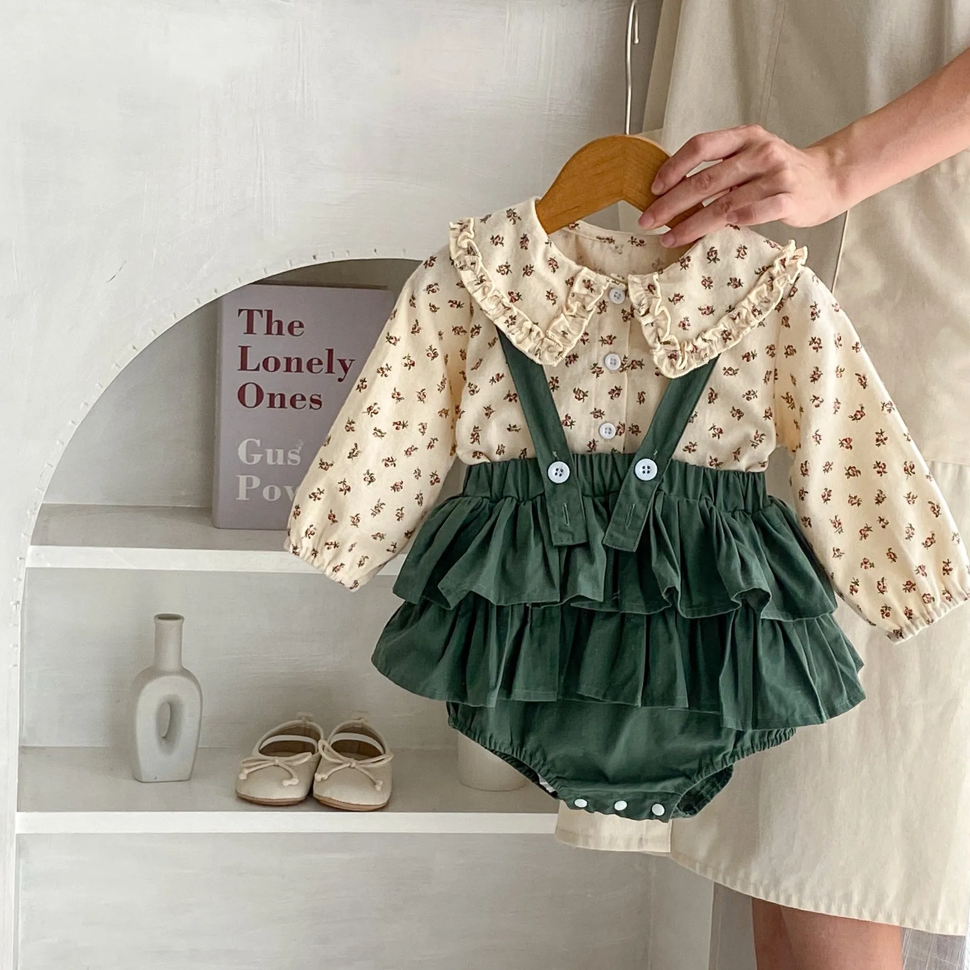 Baby Girl Romper Green Polka Charm