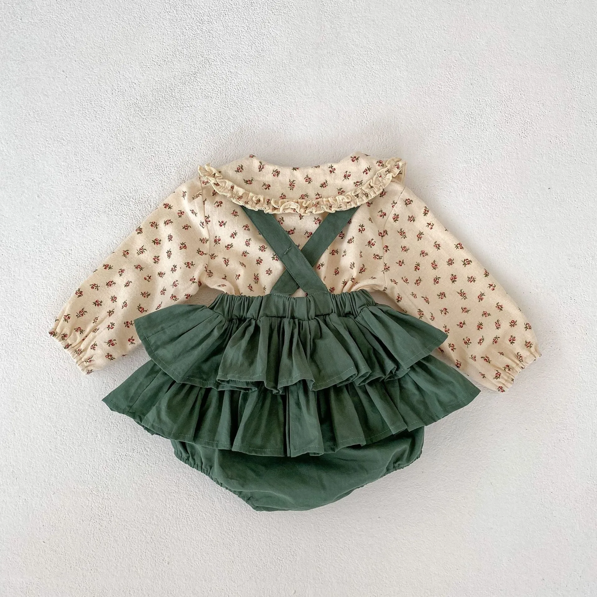 Baby Girl Romper Green Polka Charm