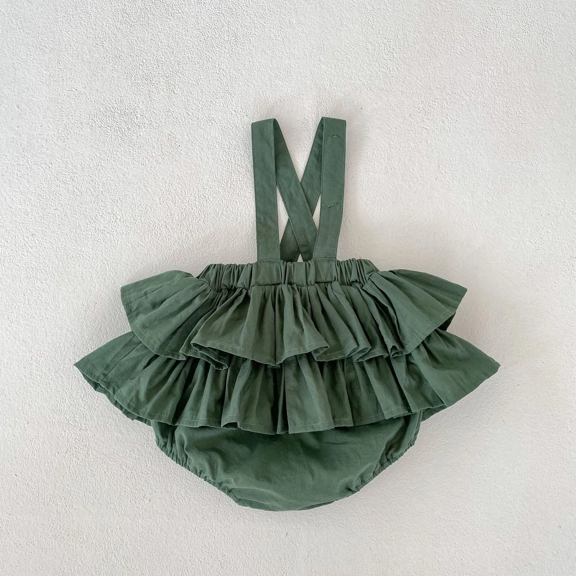 Baby Girl Romper Green Polka Charm