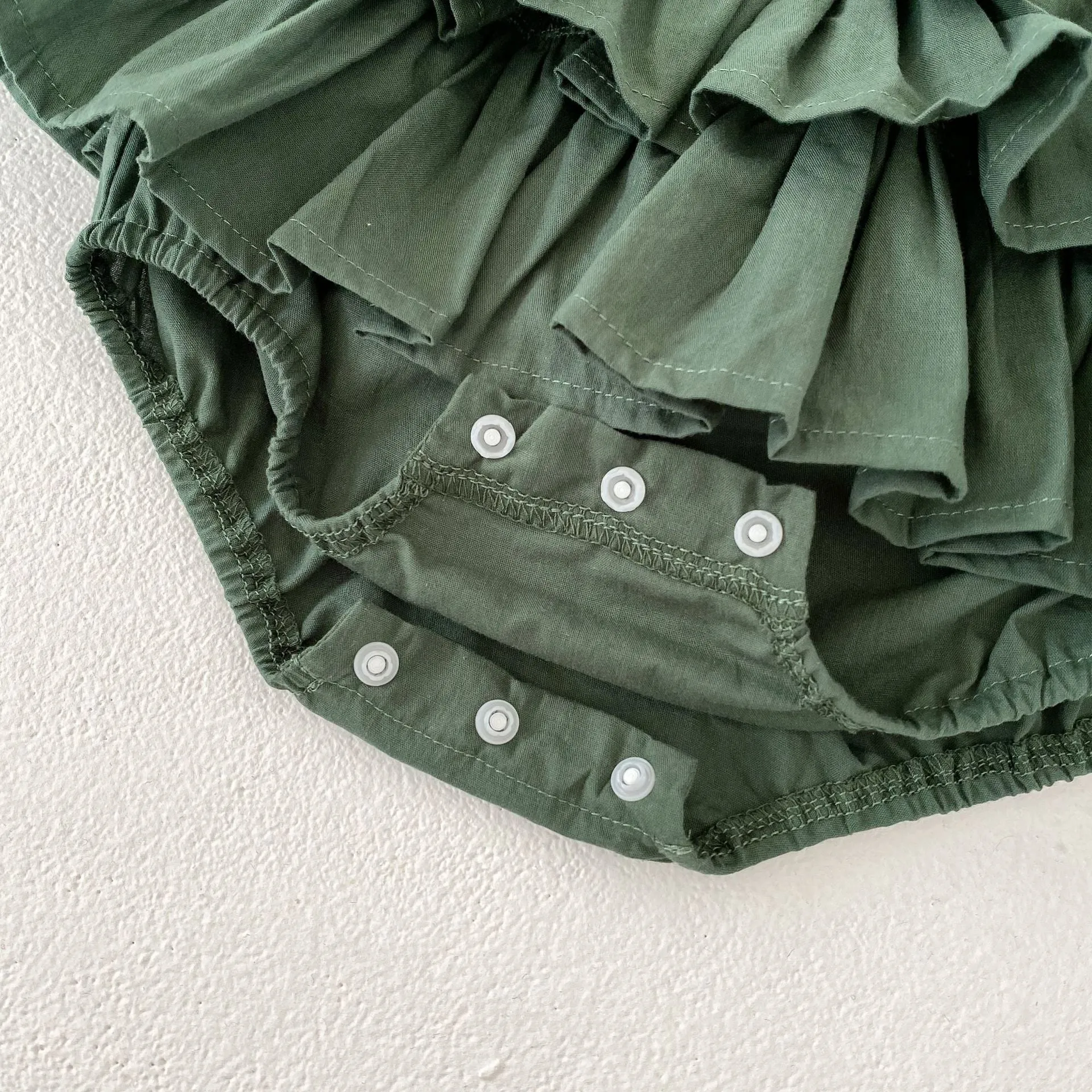 Baby Girl Romper Green Polka Charm