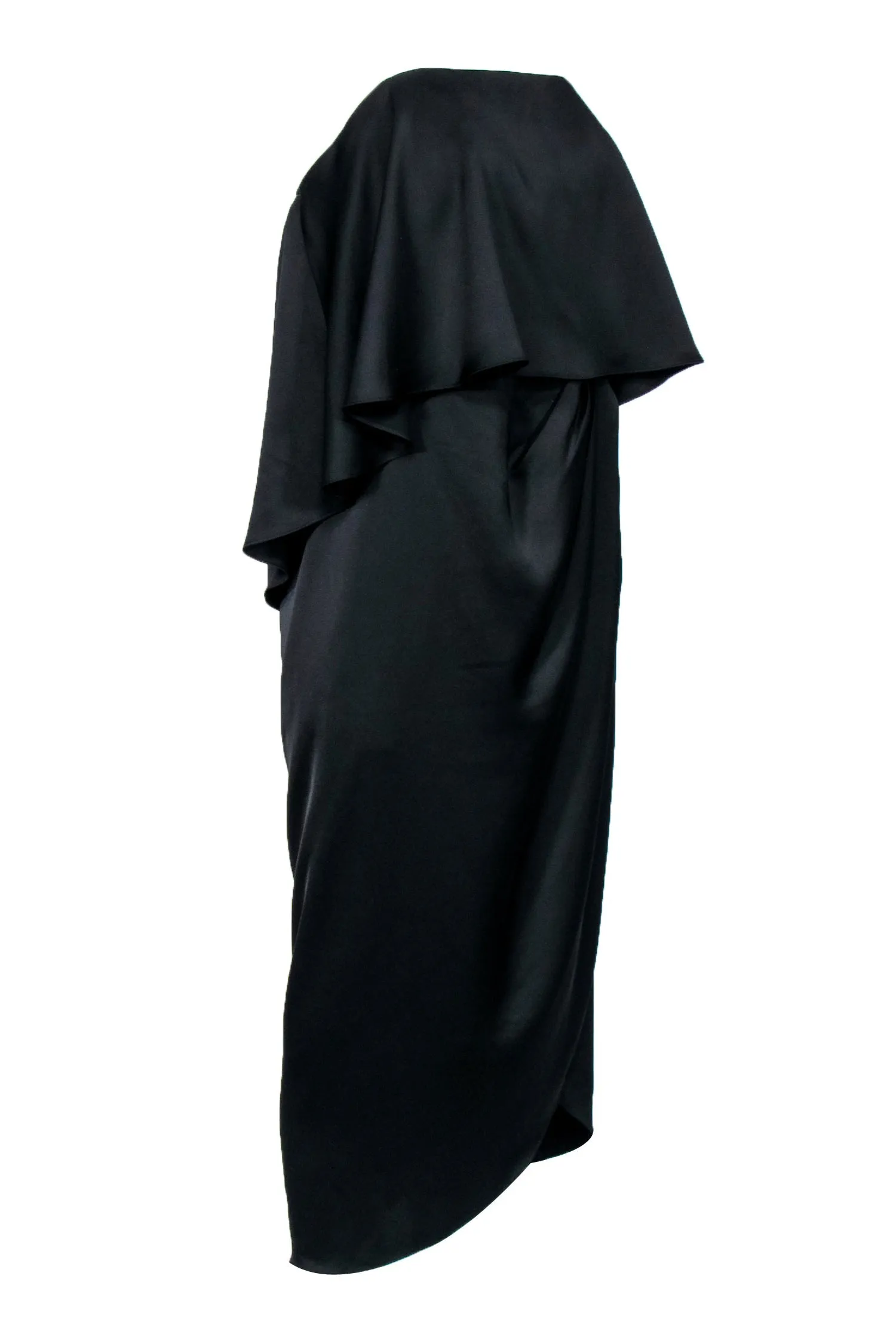 BHLDN by Anthropologie - Black Crepe Strapless Midi Dress w/ Overlay Sz 16
