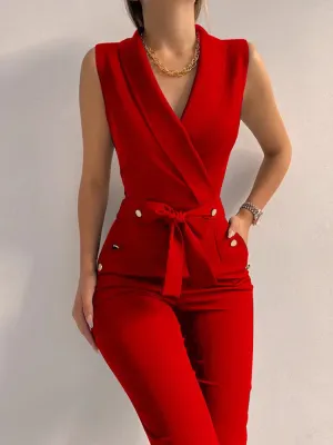 Casual Button Up Jumpsuit