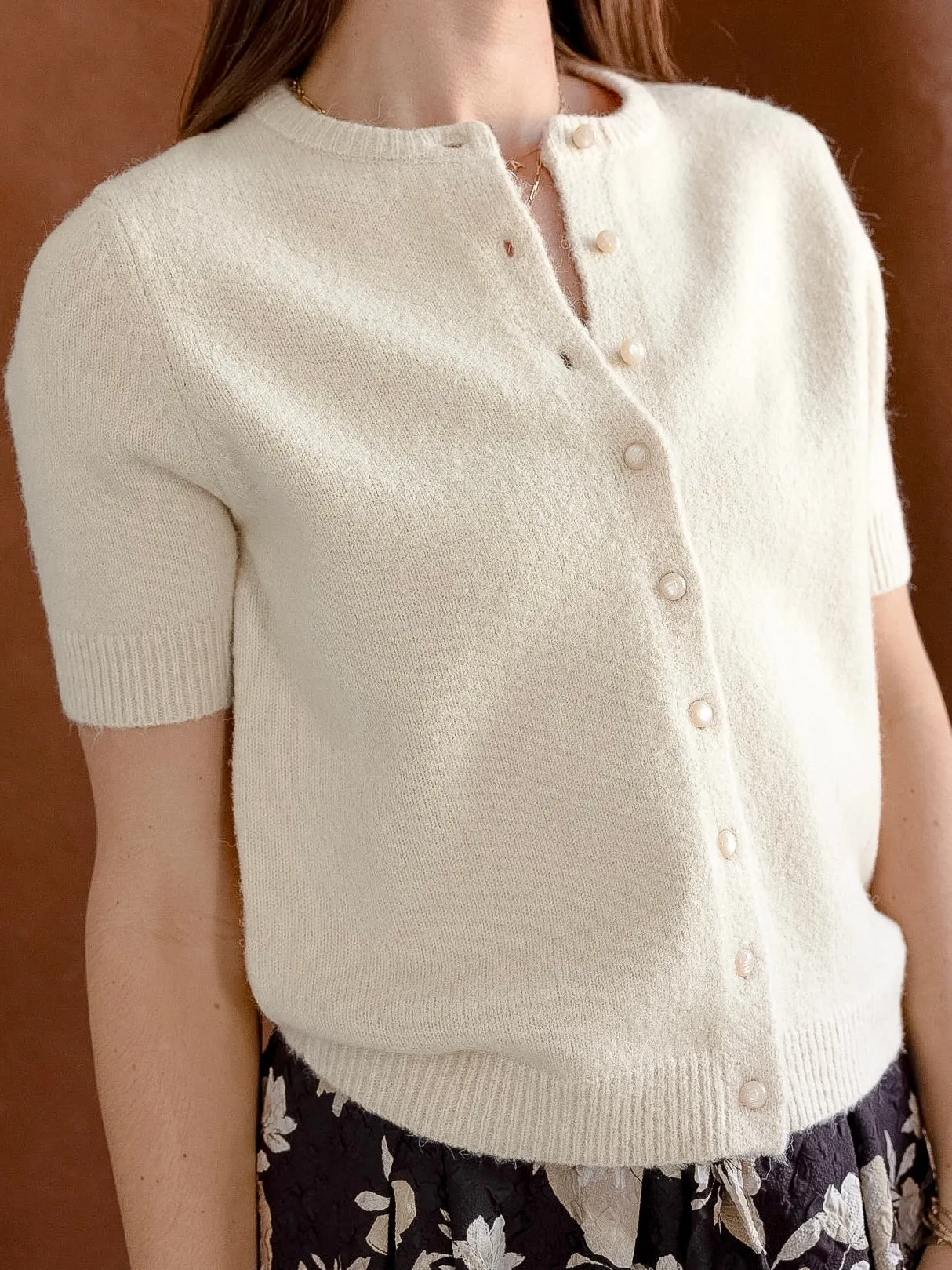 Celeste Button Cardigan - Oatmeal