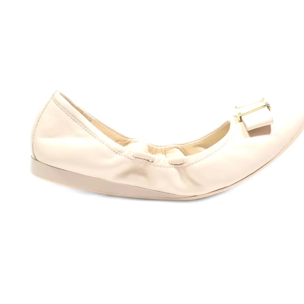 Cole Haan Ballerinas Leather Beige Colour For Women