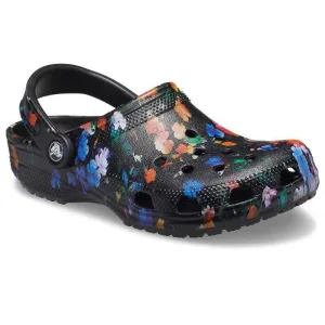 Crocs Unisex Classic Floral Clogs - Black