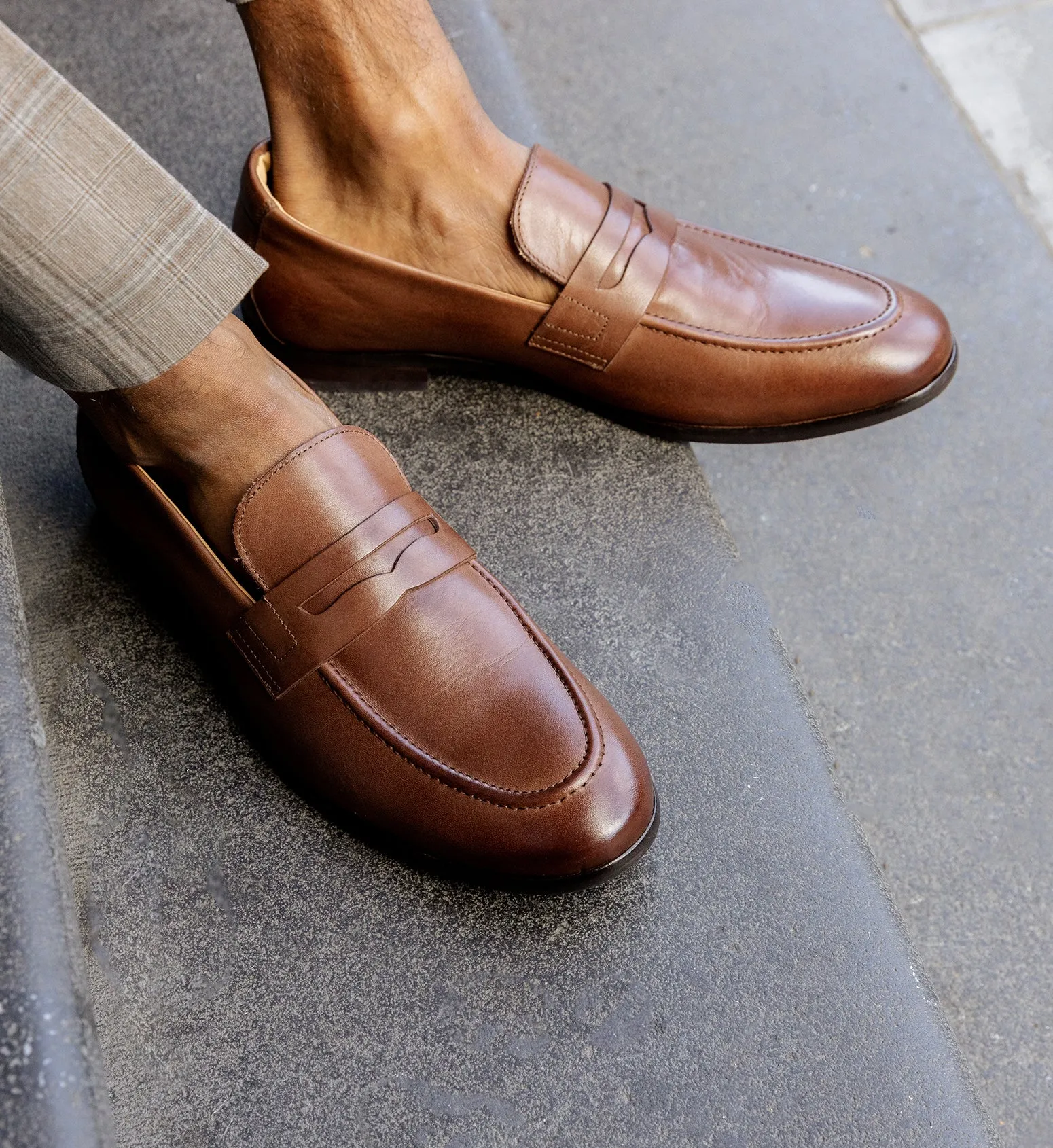 Electrum 2 Chocolate Leather Loafers