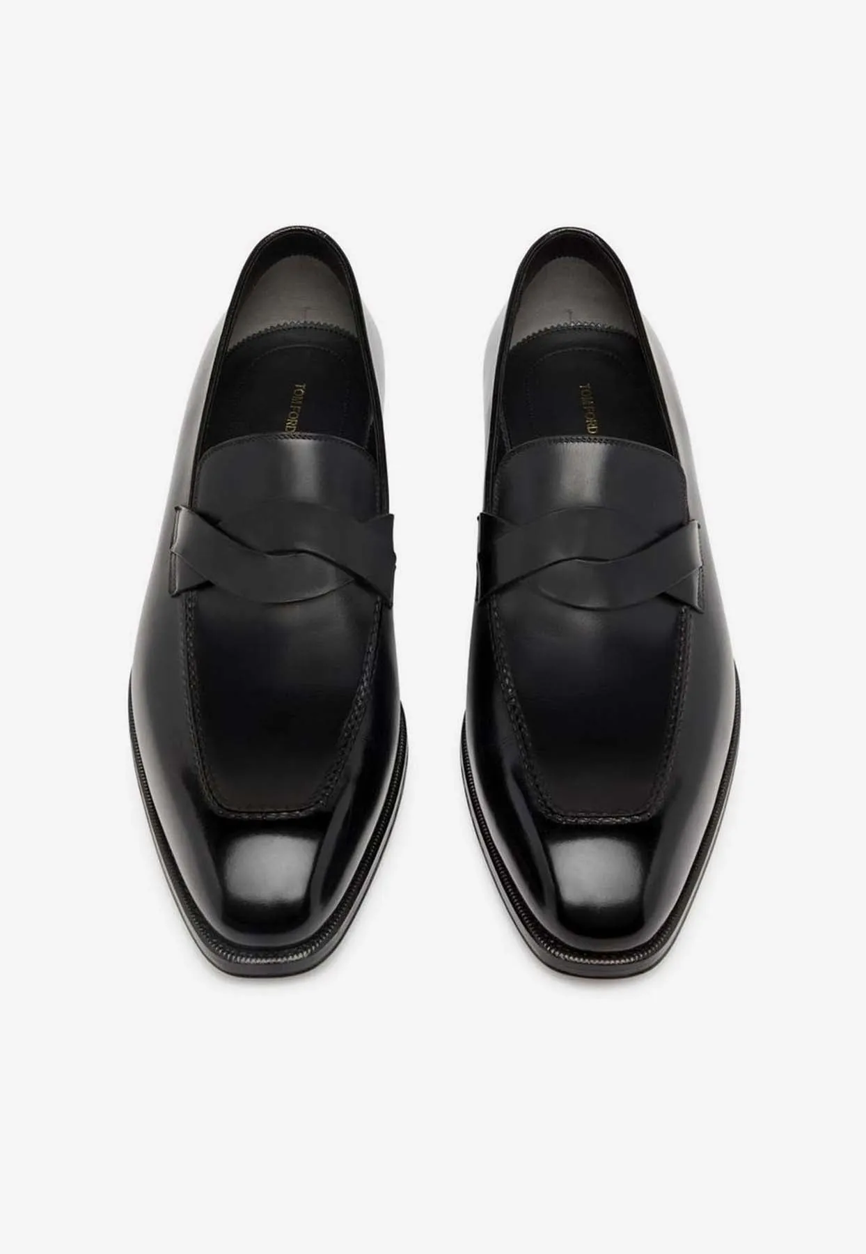 Elkan Twisted Band Leather Loafers