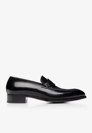 Elkan Twisted Band Leather Loafers