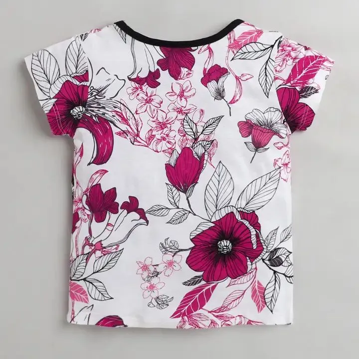 Floral Printed Top - Offwhite