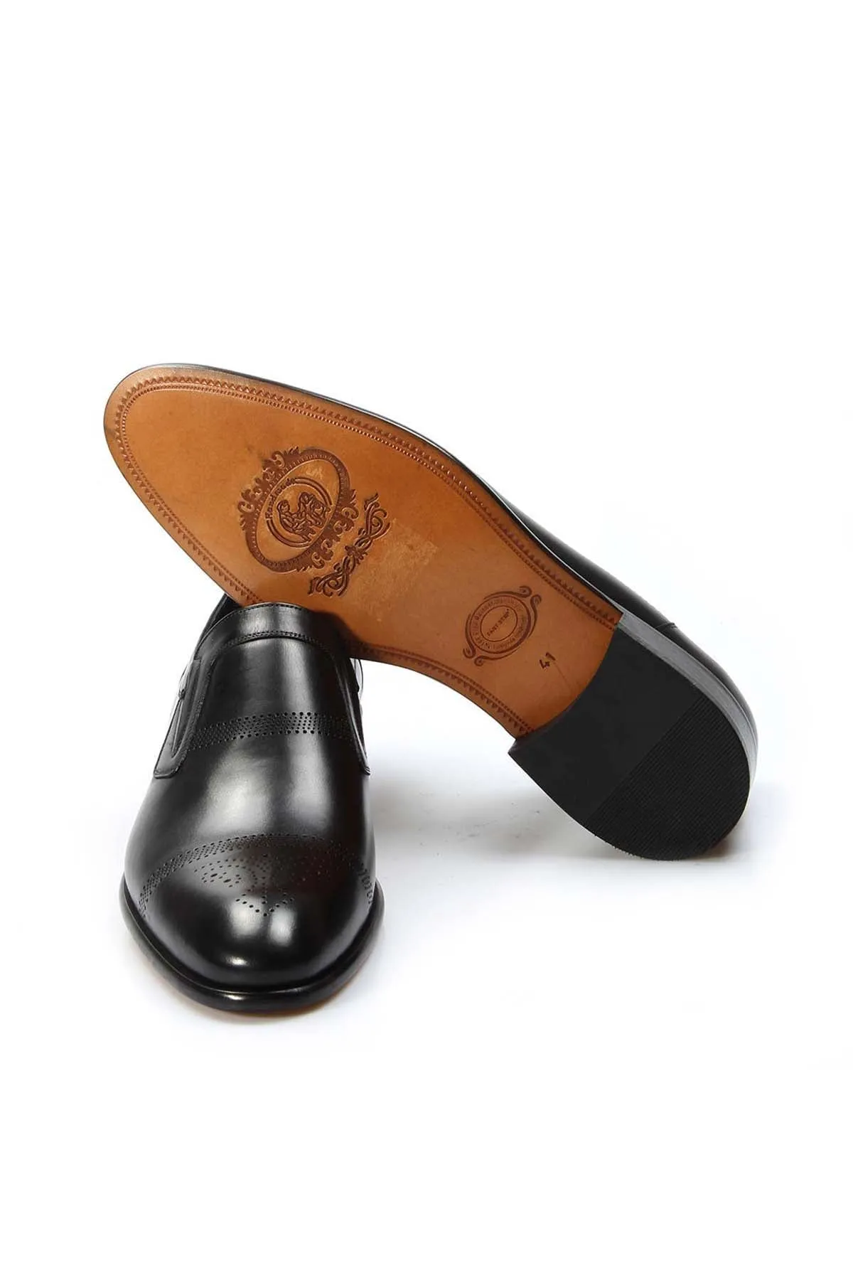 FST Genuine Leather Men's Classic Shoes 893MA4404 Black Antique - Brentwood