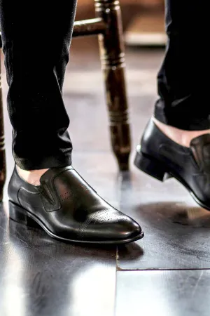 FST Genuine Leather Men's Classic Shoes 893MA4404 Black Antique - Brentwood