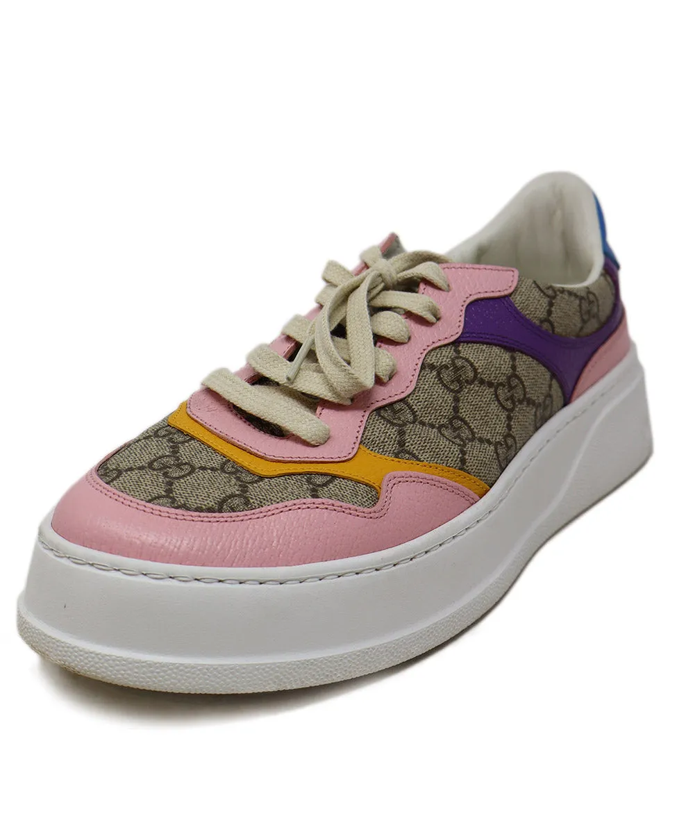 Gucci Multicolor Monogram Leather Sneakers sz 12