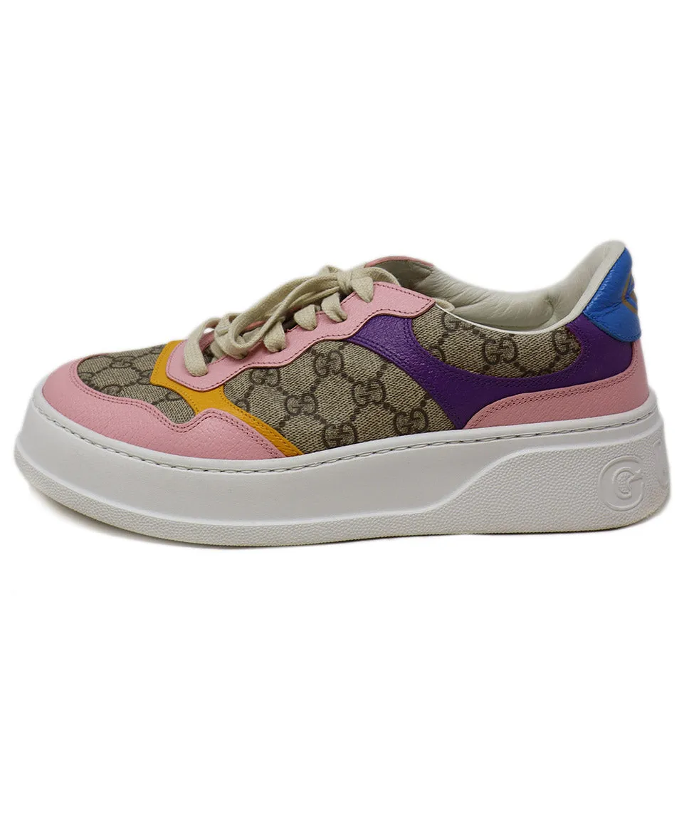 Gucci Multicolor Monogram Leather Sneakers sz 12