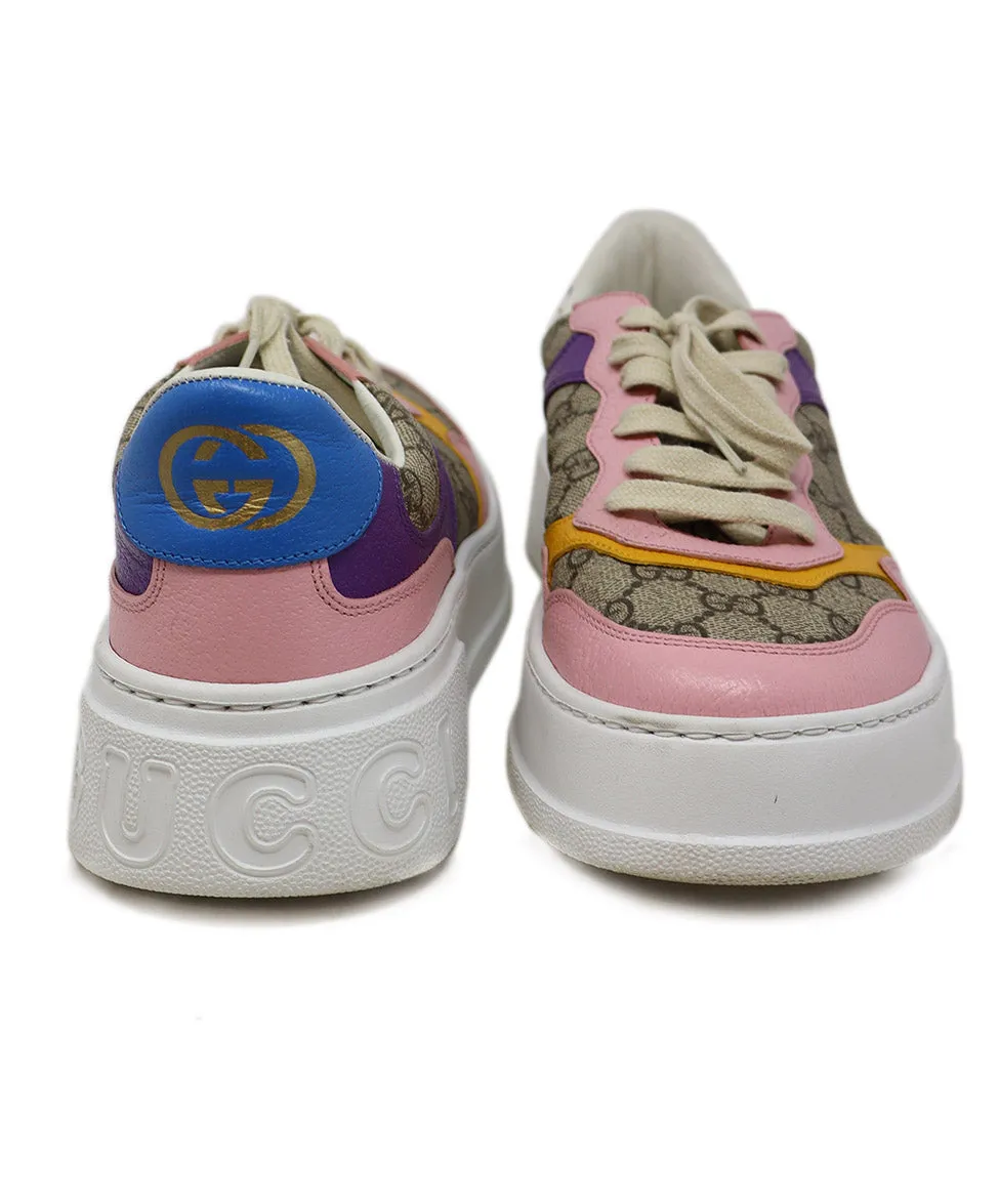 Gucci Multicolor Monogram Leather Sneakers sz 12