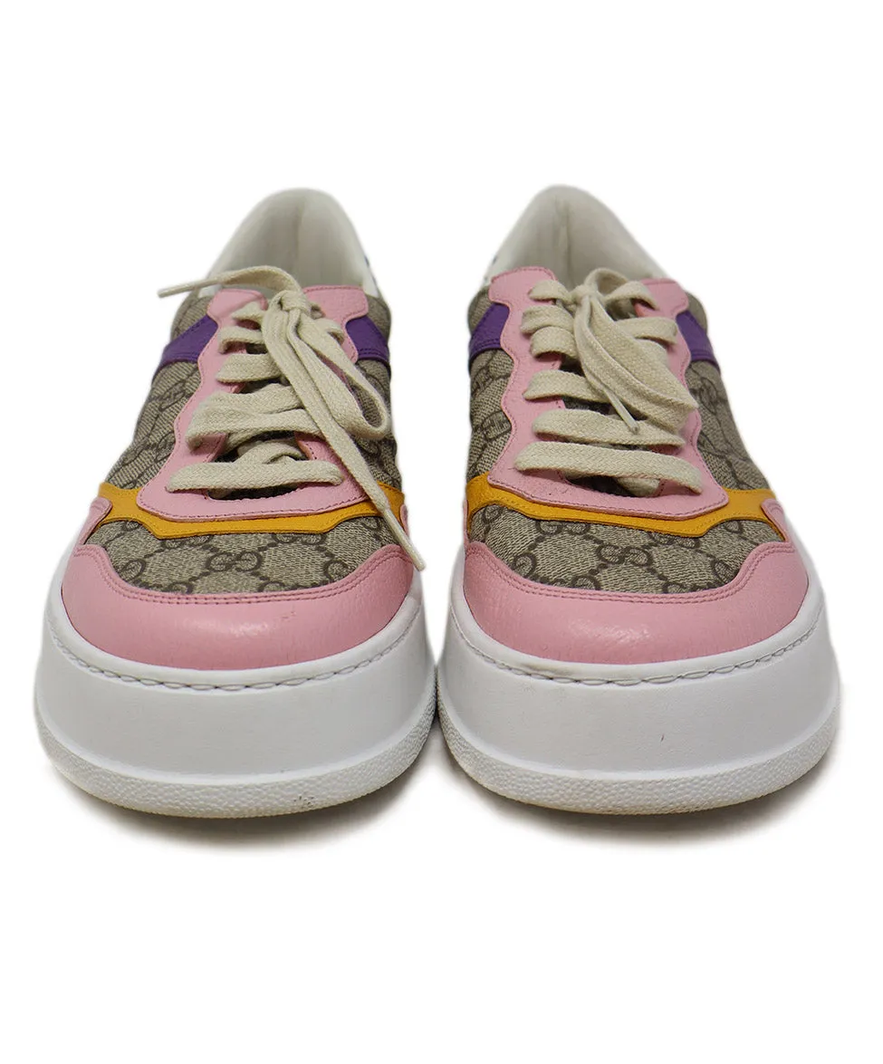 Gucci Multicolor Monogram Leather Sneakers sz 12