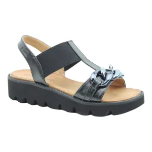 Heavenly Feet Lulu Vegan Friendly Chunky Sole Sandal BLACK
