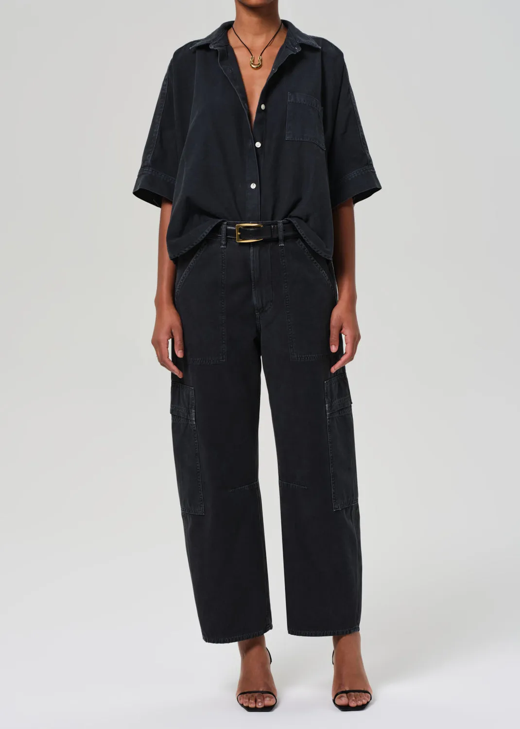 Marcelle Low Slung Easy Cargo in Washed Black
