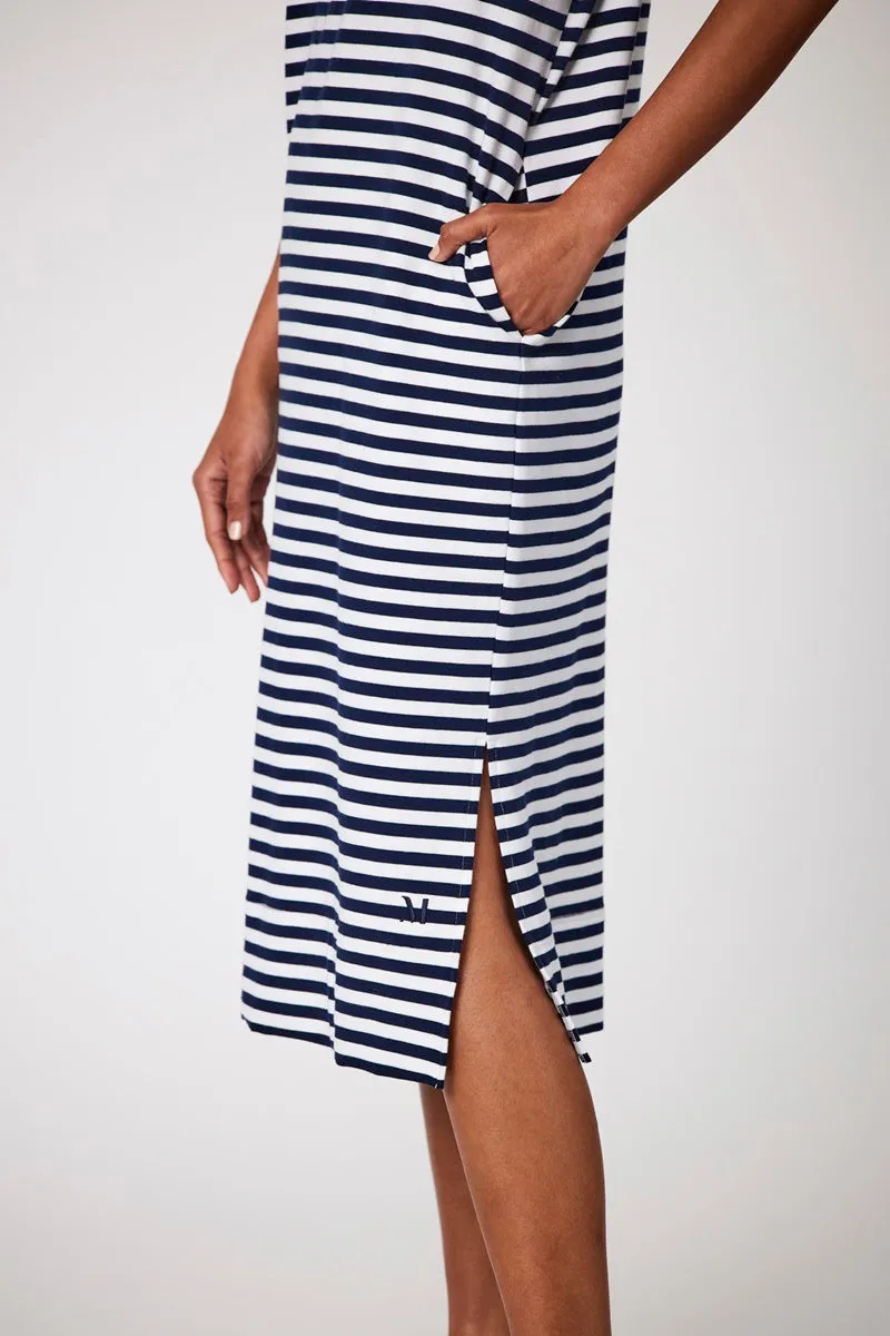 Marlow - Weekday Midi Dress - Navy Stripe