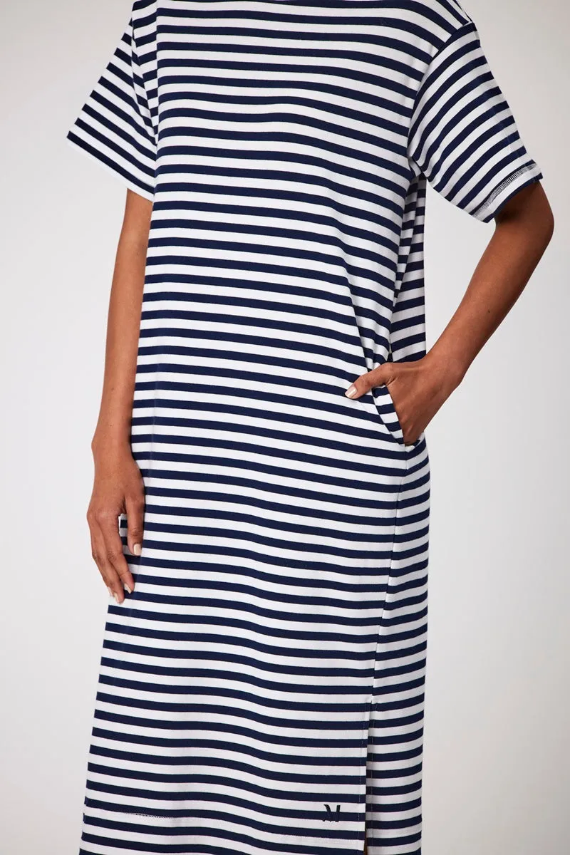 Marlow - Weekday Midi Dress - Navy Stripe