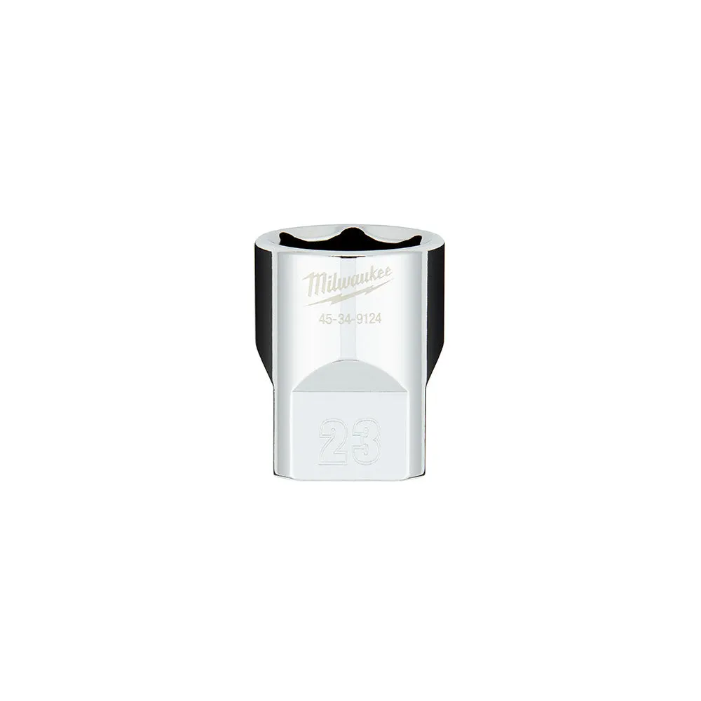 Milwaukee 45-34-9124 - 1/2 in. Drive 23MM Metric 6-Point Socket with FOUR FLAT™ Sides
