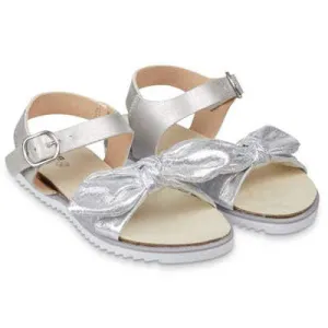 Mothercare Sparkly Bow Footbed Sandals Silver Age- 18 Months to 8 Years