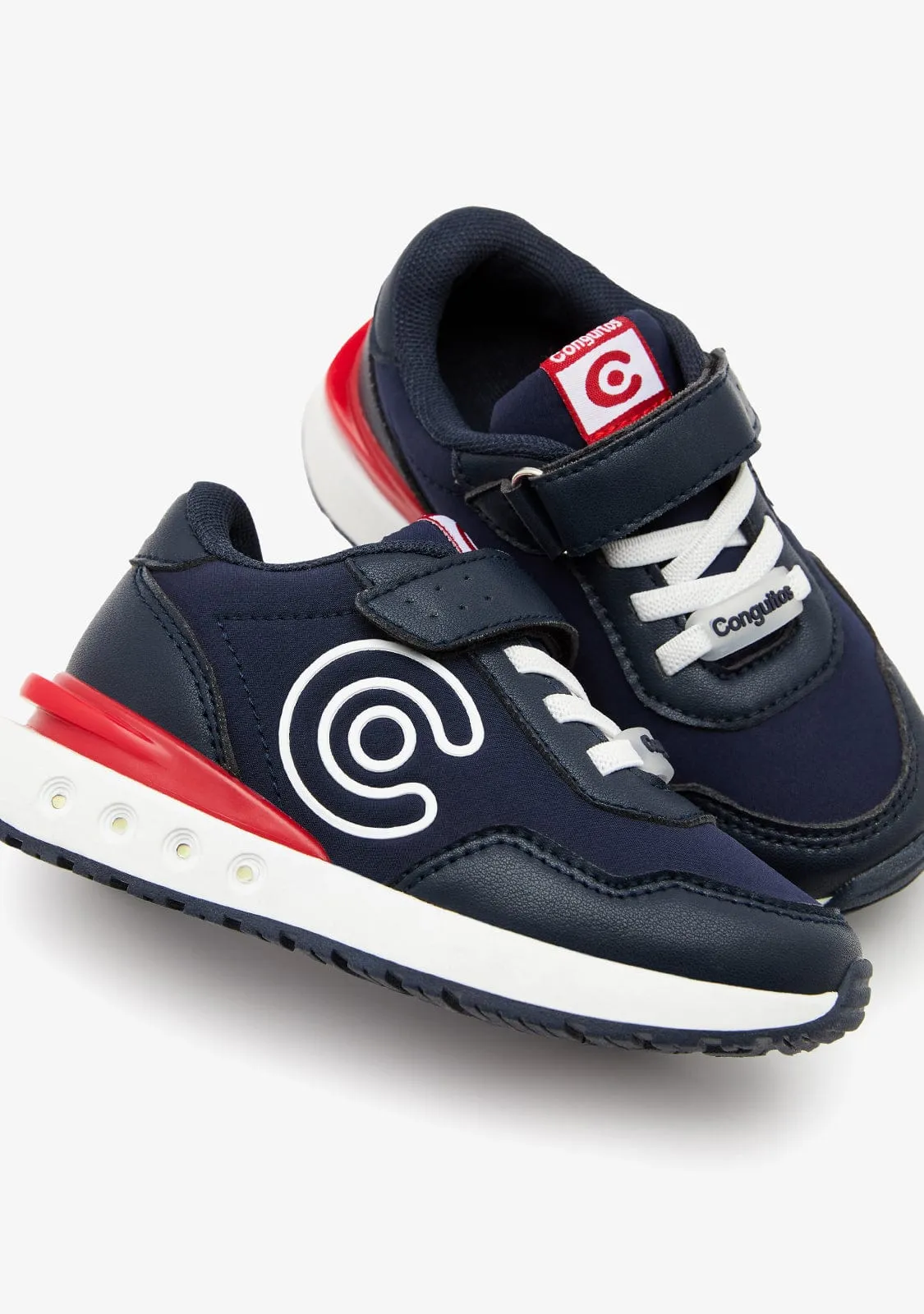 Navy Logo Sneakers with Lights