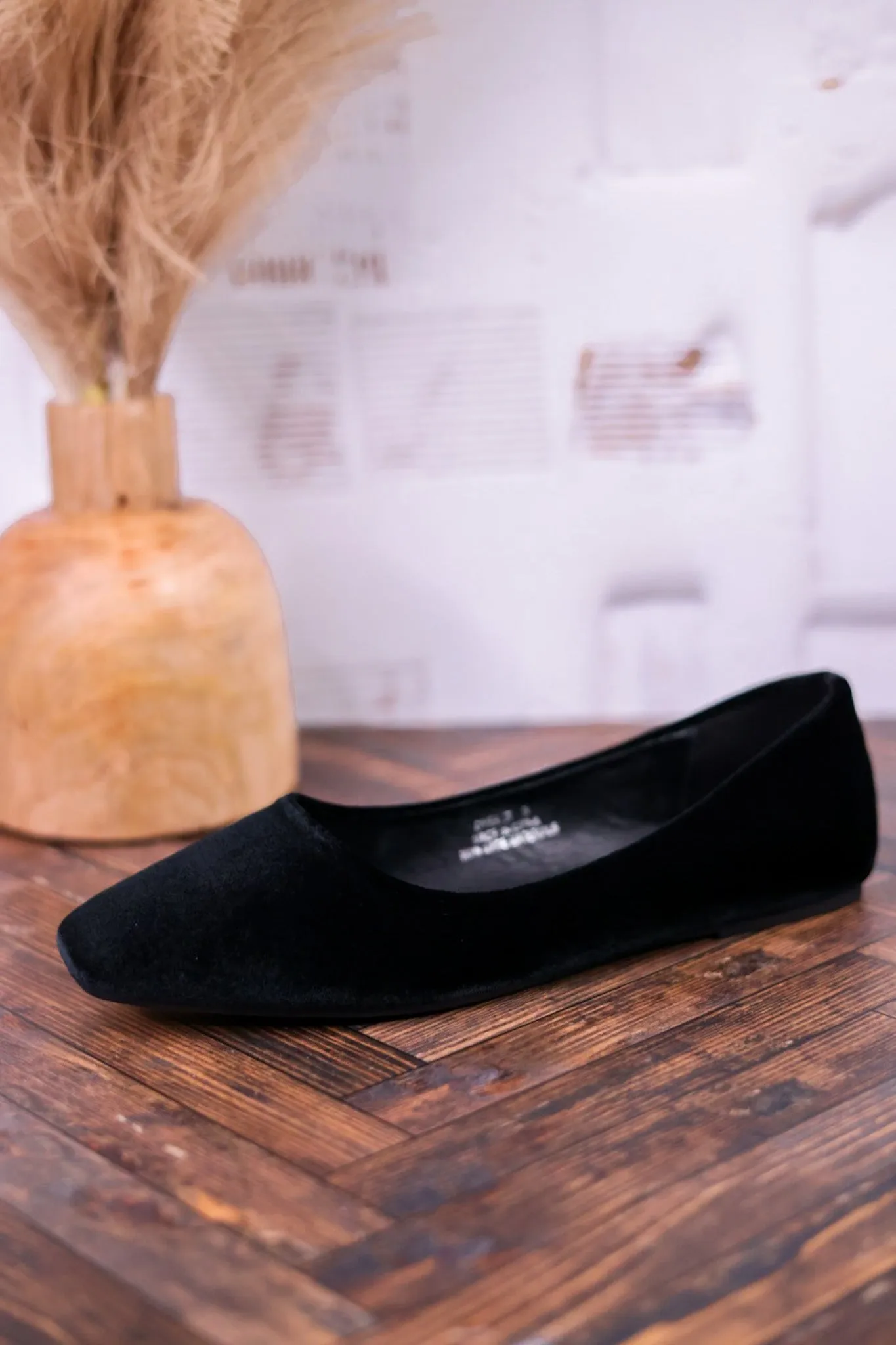 Over It Black Velvet Flats