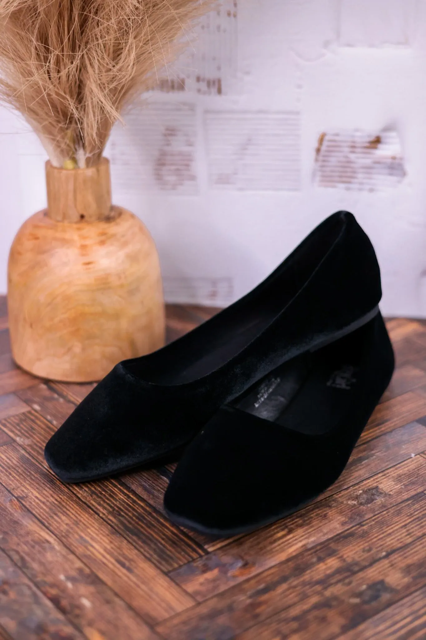 Over It Black Velvet Flats