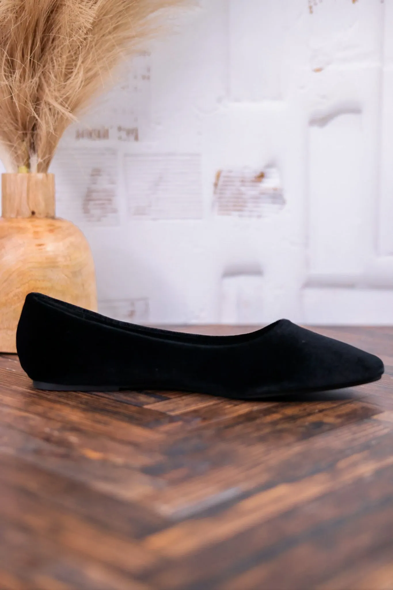 Over It Black Velvet Flats