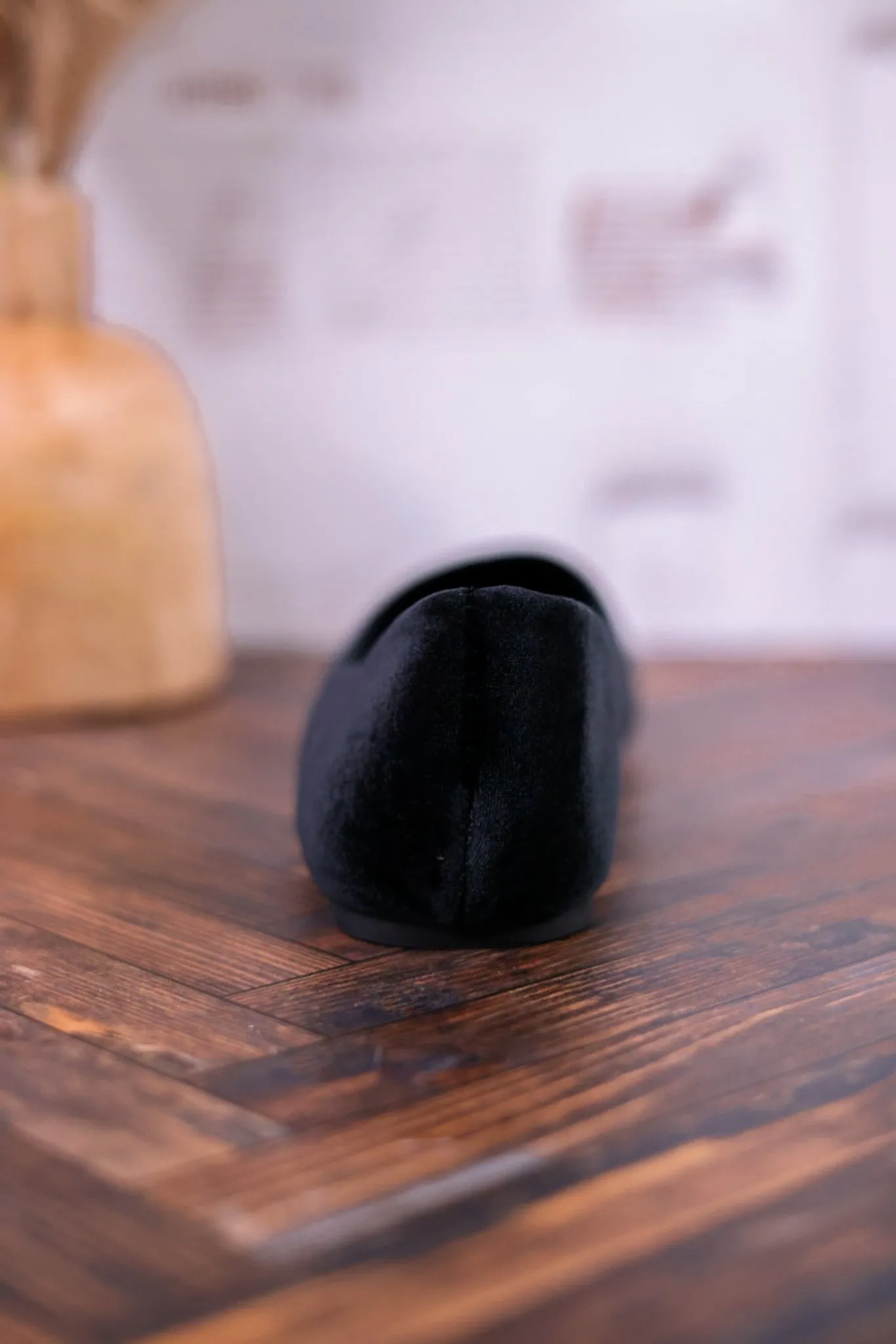 Over It Black Velvet Flats