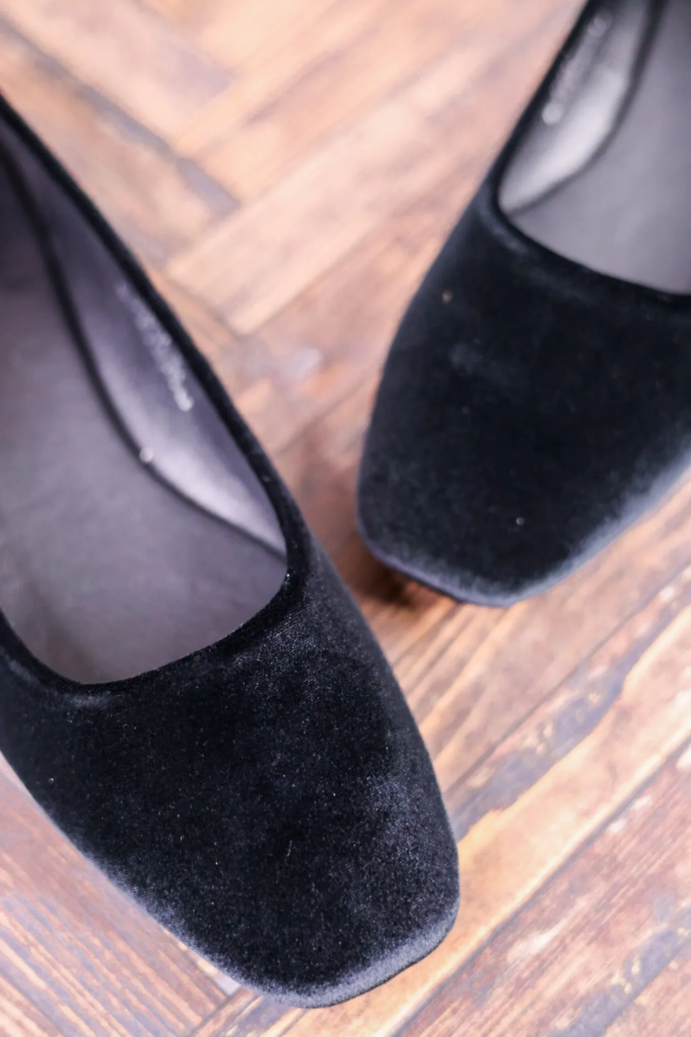 Over It Black Velvet Flats