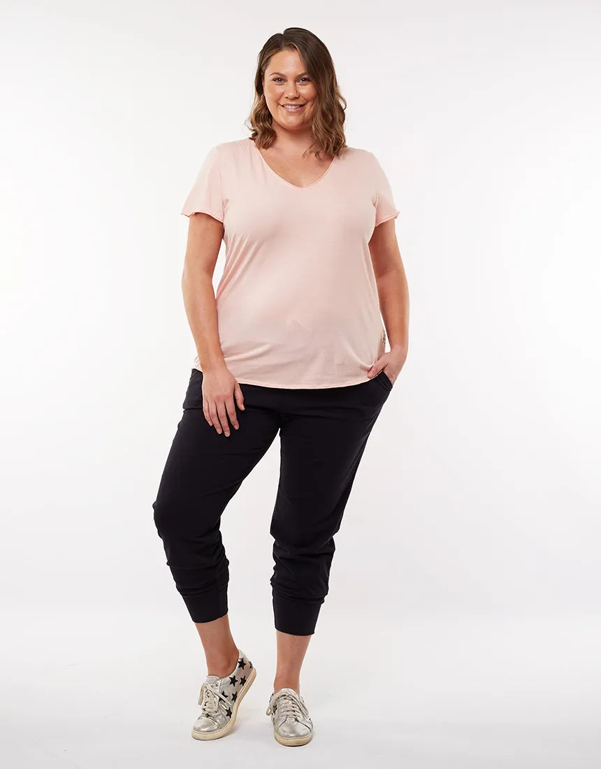 Plus Size V Neck Tee - Pink