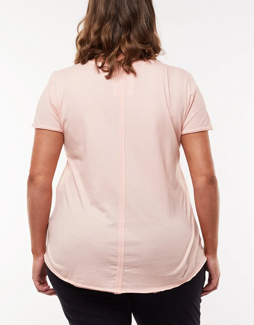 Plus Size V Neck Tee - Pink