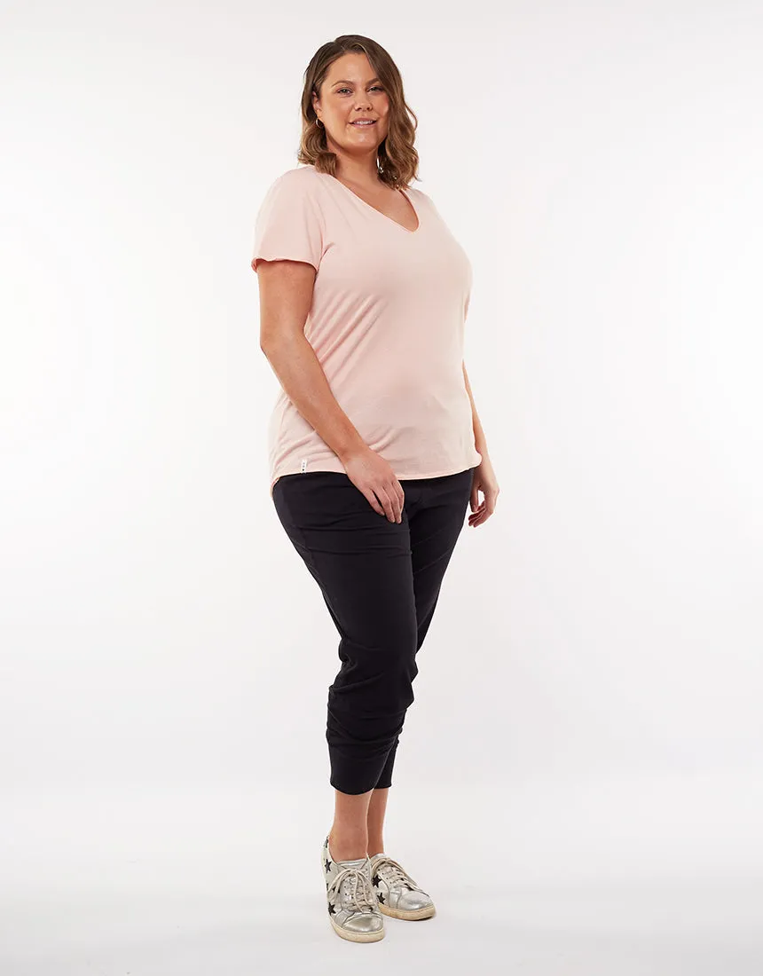 Plus Size V Neck Tee - Pink