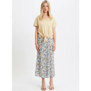 Point Zero Women's Long Floral Printed Skirt with Slit