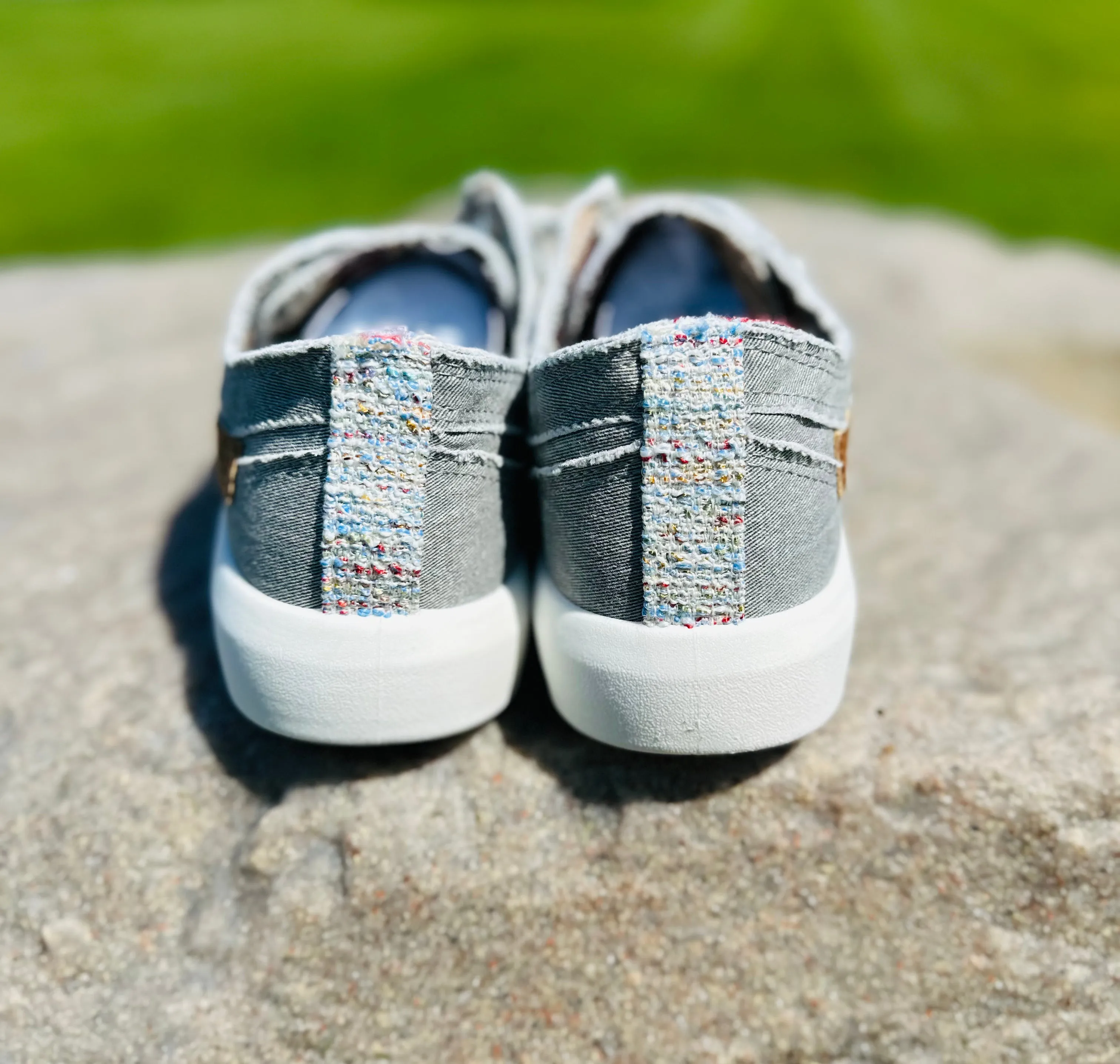 "Beachside" Slip On Canvas Sneaker in Raindrop Grey Twill by Blowfish Malibu