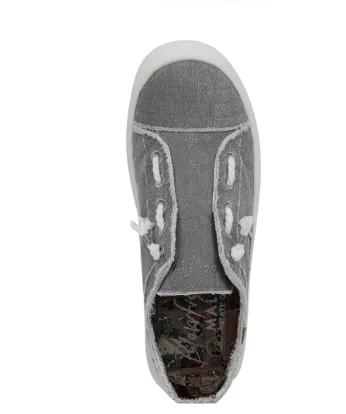 "Beachside" Slip On Canvas Sneaker in Raindrop Grey Twill by Blowfish Malibu