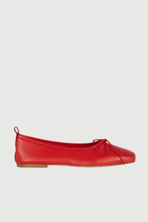 Sienna Ballet Flats in Red Leather