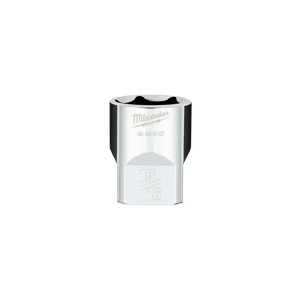 Socket - Milwaukee 1/2 in. Drive 15/16 in. SAE 6-Point Socket with FOUR FLAT™ Sides, 45-34-9107