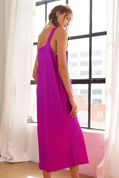 Textured Wide-Leg Jumpsuit