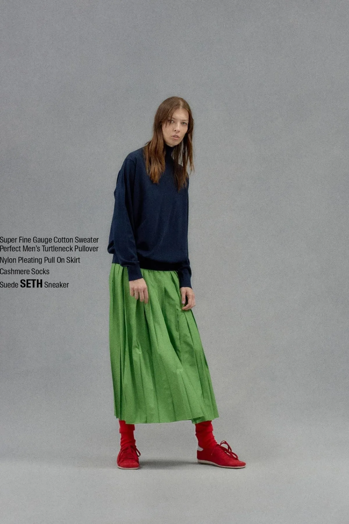 Tibi Nylon Pleated Pull On Skirt - Lime