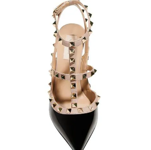 Valentino Garavani Patent Leather Pumps 37 Ladies'Rock Studs Resoled