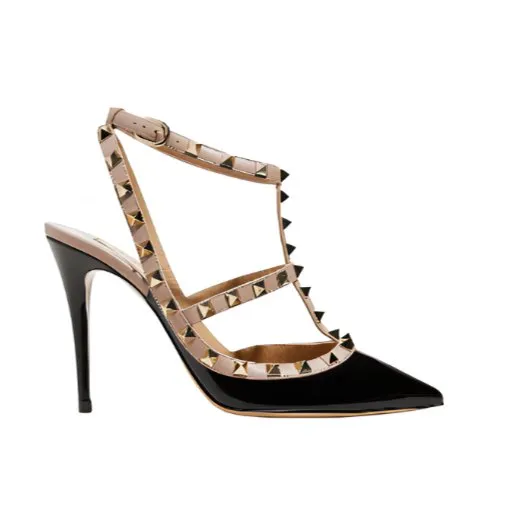 Valentino Garavani Patent Leather Pumps 37 Ladies'Rock Studs Resoled