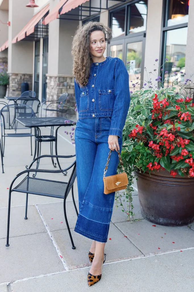 Veronica Beard Taylor Cropped Released Hem Jeans
