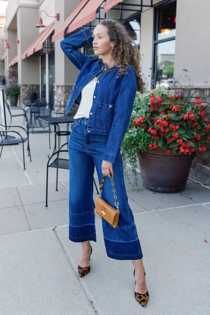 Veronica Beard Taylor Cropped Released Hem Jeans