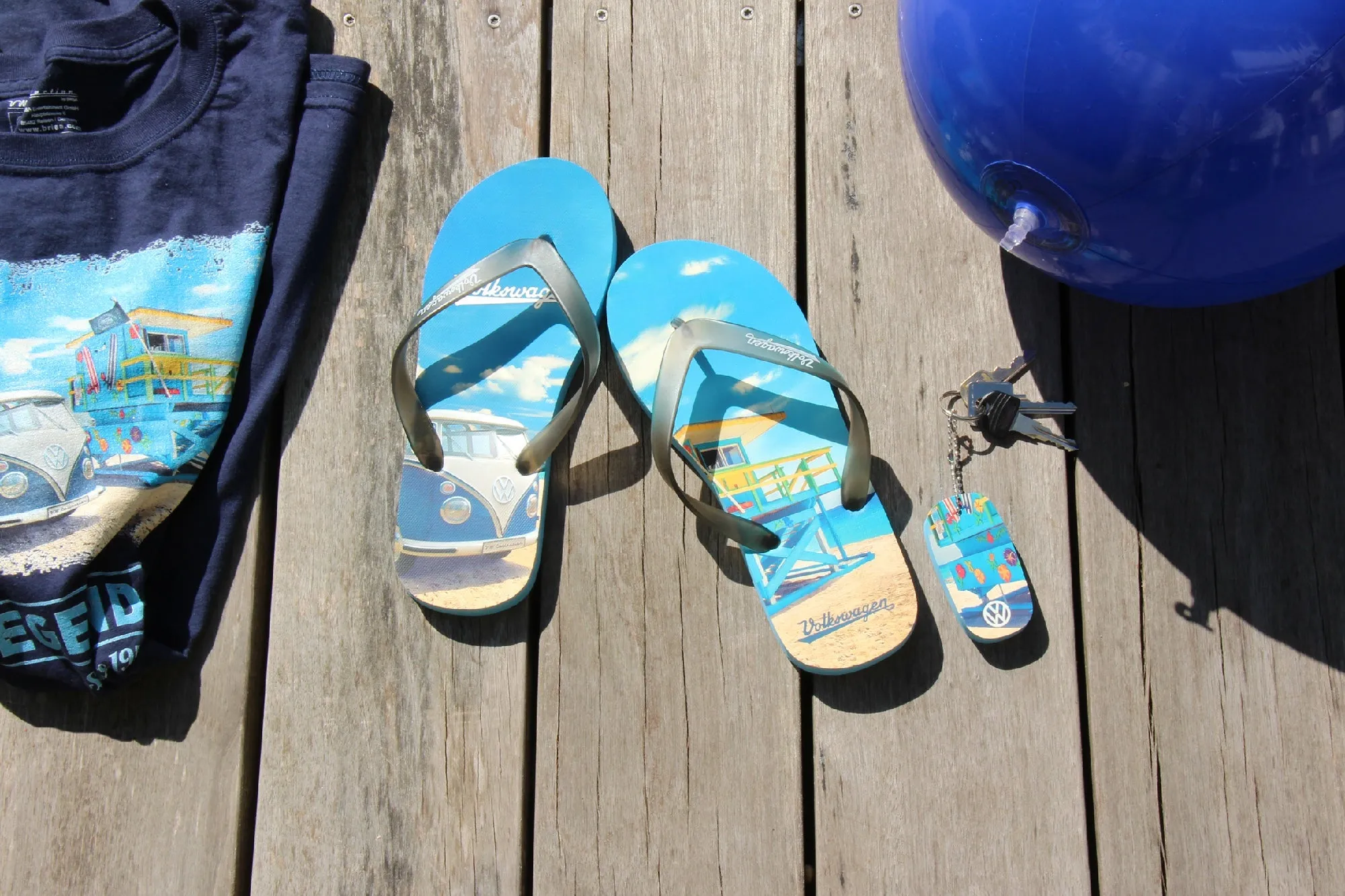 VW T1 Bus Beach Thongs / Sandals (EU 42/43) - Beachlife - Blue