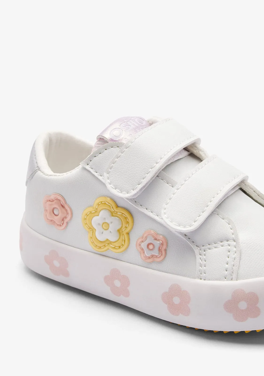 White / Multi Flower Straps Sneakers